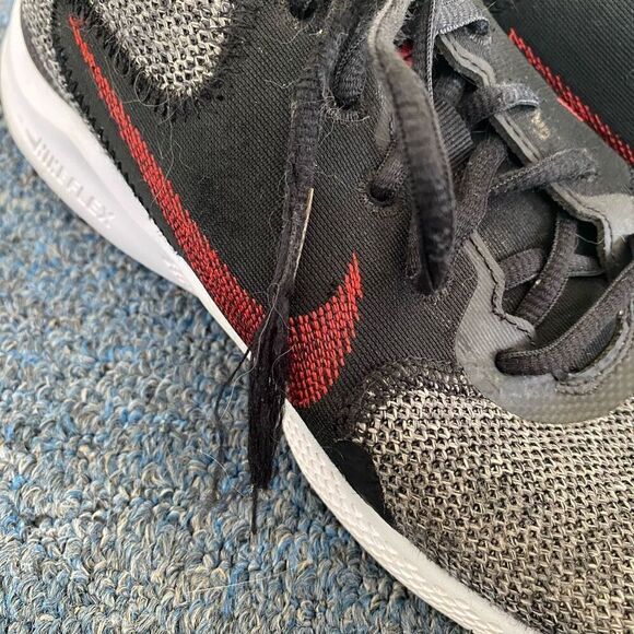 Nike flex men 9 tie up running shoes black red & white - Picture 5 of 9